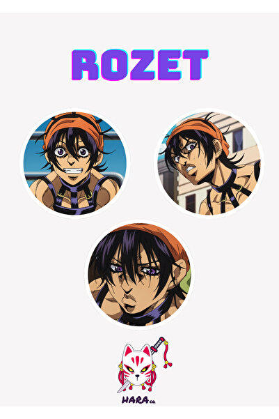 Hara Company Jojo Animesi Narancia Ghirga Anime Rozet Seti 3’lü