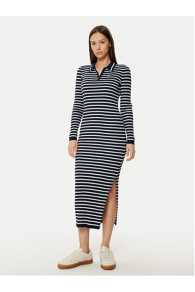 Tommy Jeans Rochie tricotată pentru femei DW0DW19476 Albastră
