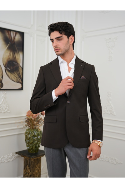 LONATOLİA Premium Italian Style Slim Fit Men's Punto Stitched Half Lined Jack...