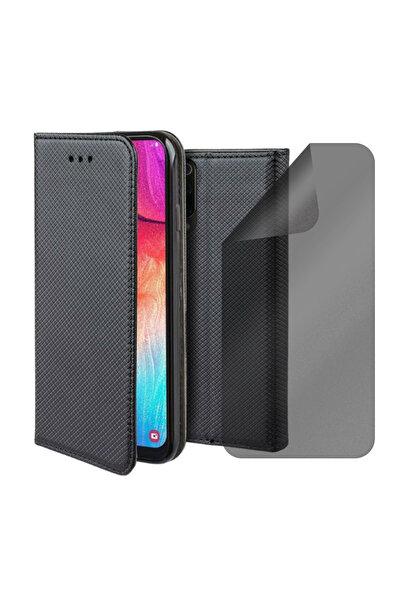 Optim Solution Set Husa Flip si Folie Silicon Privacy pentru Htc 10 Lifestyle, Texture Design, Negru