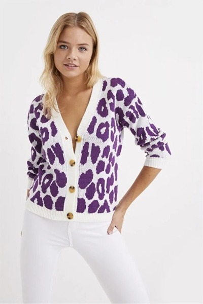 citystyle Cardigan de tricotat pentru femei, cu decolteu în V, cu nasturi, al...