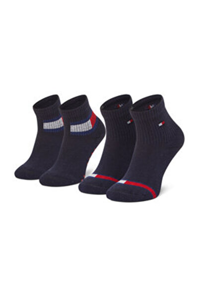 Tommy Hilfiger Set de 2 perechi de șosete înalte pentru copii 100002319 Albastru