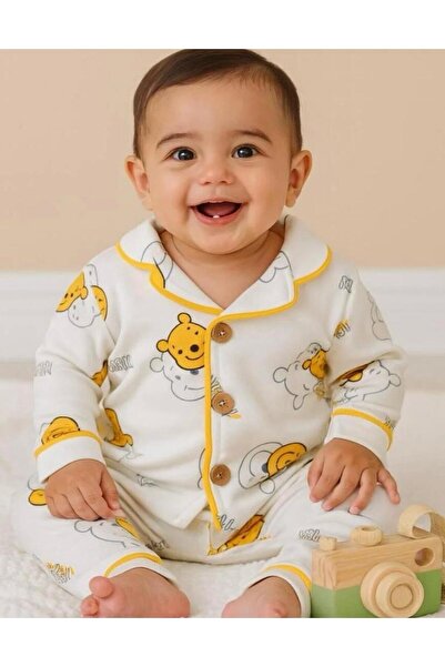 dolaş kids POOH ÖNDEN DÜĞME DETAYLI PİJAMA TAKIMI