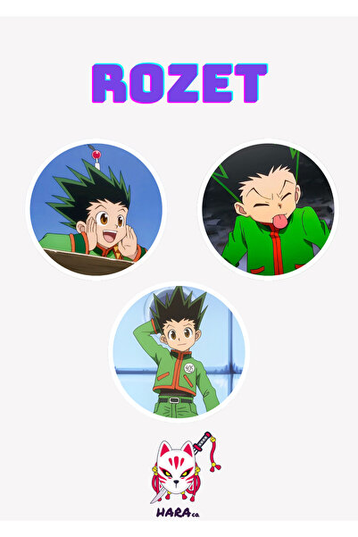 Hara Company Hunter x Hunter Animesi Gon Freecss Anime Rozet Seti 3’lü