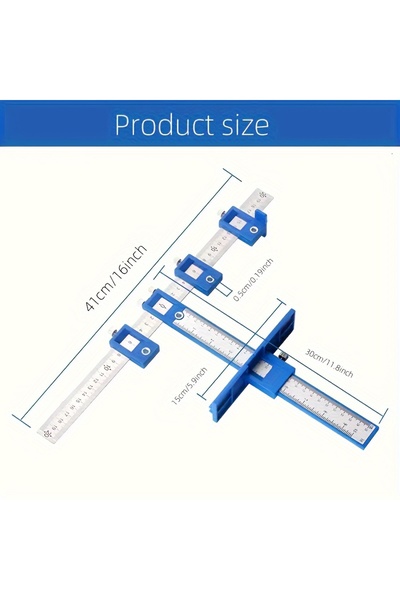 Choice Blue Adjustable Cabinet Hardware Jig Tool - Alignment & Positioning for Precise Drilling,Dowelling a