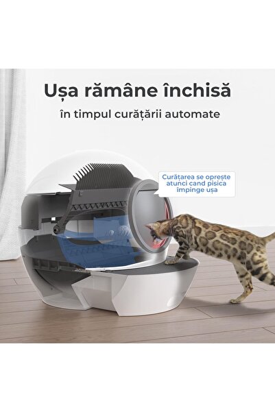 Fish & Paws Litiera automata smart pentru pisici, toaleta inteligenta cu functii de auto-curatare, RESIGILAT