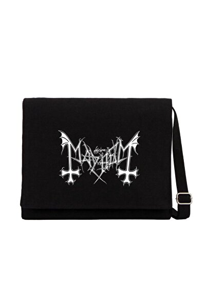 CrowsGate Mayhem logo crno platno Poštarska torba