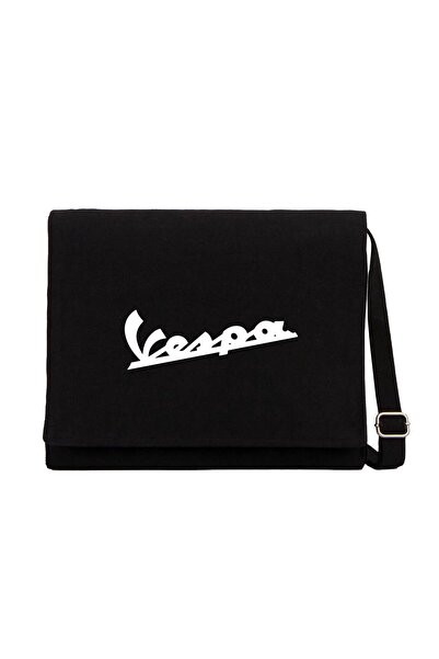 CrowsGate Geantă Messenger Vespa Logo 3 din pânză neagră