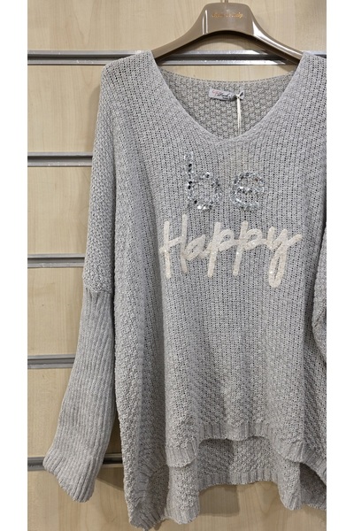 Park Moda Italian Mercerized Sweater with Letter Pattern