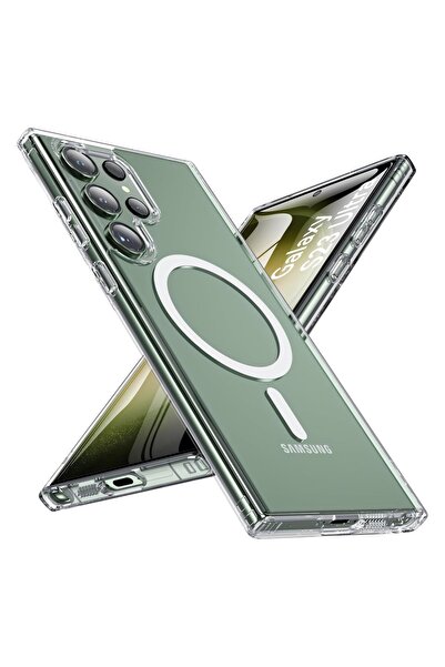 Optim Solution Husa MagSafe Transparenta pentru Samsung Galaxy S23 Ultra, Mag...
