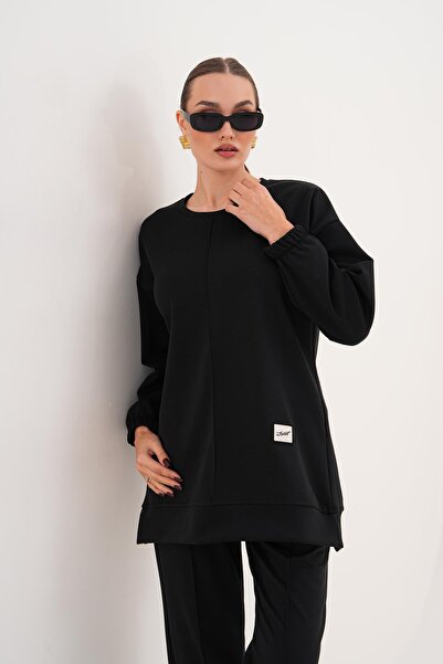 WestBound Women's Casual Crew Neck Tracksuit Set Black