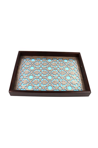 Bien Servi Black and green rectangular club design wooden serving tray