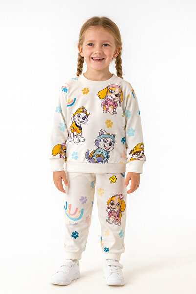 minikiss 3 Pcs Seasonal Printed Top and Bottom Girls' Two-Piece Set Comfortable and Flexible Fabric