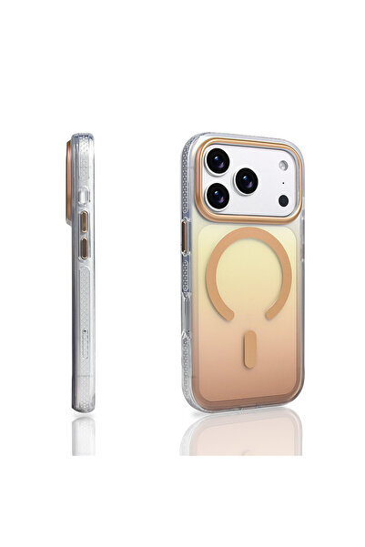 Nezih Case Apple iPhone 17 Pro Uyumlu M-safe Şarj Özellikli Transparan Renk Geçişli Kılıf