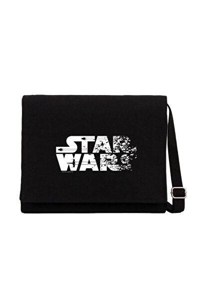 CrowsGate حقيبة ماسنجر من القماش باللون الأسود تحمل شعار حرب النجوم