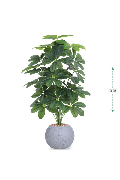 co arma Artificial Jasmine Leaf Tree, 24 Branches, 100 cm, in Plastic Container
