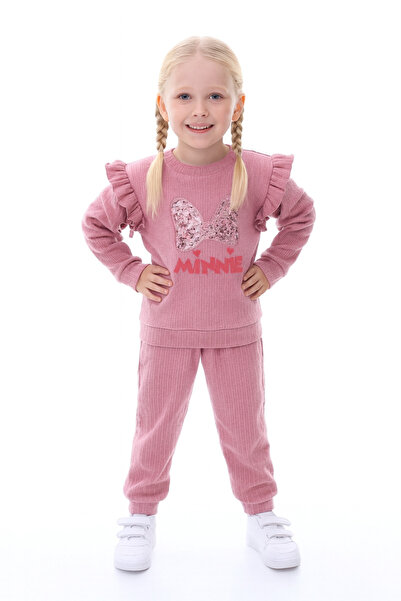 minikiss 3 Pcs Seasonal Printed Top and Bottom Girls' Two-Piece Set Comfortable and Flexible Fabric