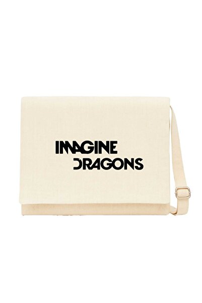 CrowsGate Τσάντα Messenger από μαύρο καμβά με λογότυπο Imagine Dragons