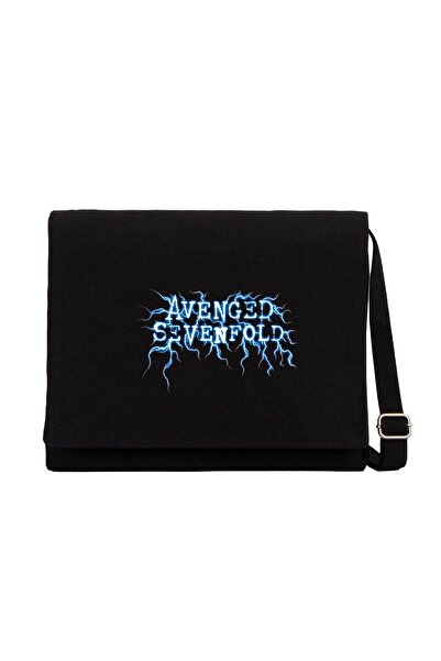 CrowsGate Geantă Messenger din pânză neagră cu logo Avenged Sevenfold Lighting