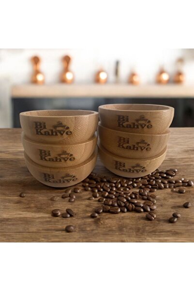 EMBazaar 6-Piece Mini Bamboo Bi Coffee Turkish Delight Bowl/Bamboo Turkish Delight Bowl/Bamboo Sauce Bowl