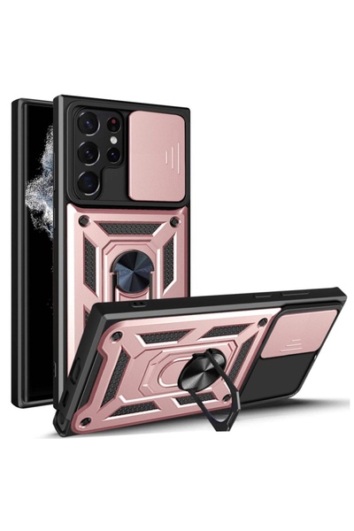 Optim Solution Husa Shutter Spate Armor Ring Lens Cover pentru Samsung Galaxy...