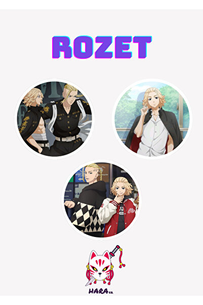 Hara Company Tokyo Revengers Animesi Manjiro Sano ( Mikey ) Anime Rozet Seti ...