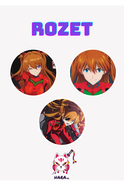 Hara Company Neon Genesis Evangelion Animesi Asuka Langley Soryu Anime Rozet ...