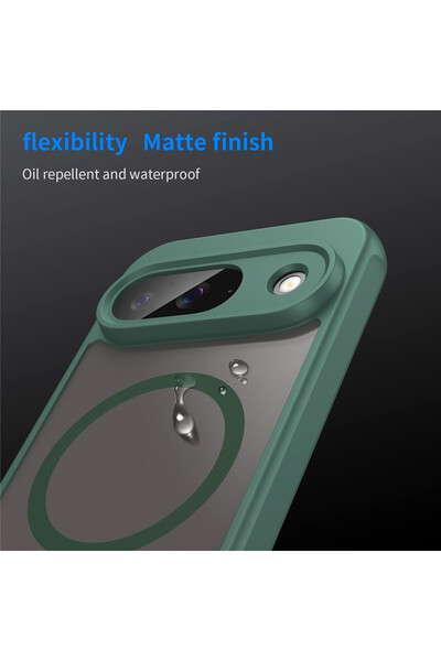 Optim Solution Προστατευτική θήκη IcyAura για Google Pixel 10, ανθεκτική στους κραδασμούς, λειτουργία MagSafe, πράσινη