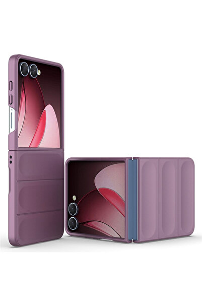 Optim Solution Husa Buffer cu Microfibra pentru Samsung Galaxy Z Flip7 / Flip 7, Flexible TPU, Mov