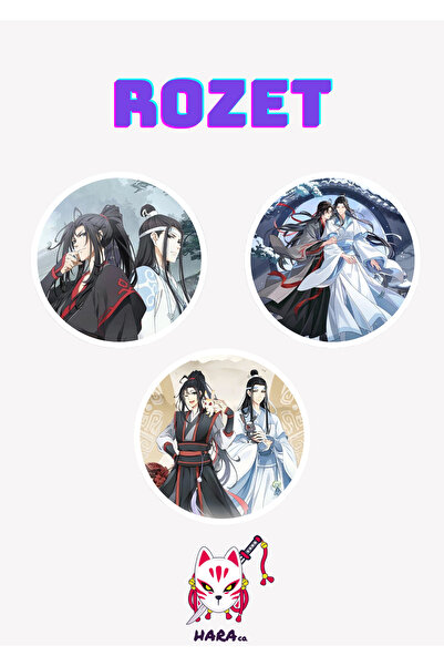 Hara Company The Untamed Webtoonu Wei Wuxian ve Lan Wangji Webtoon Rozet Seti...
