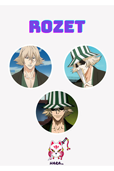 Hara Company Bleach Animesi Kisuke Urahara Anime Rozet Seti 3’lü