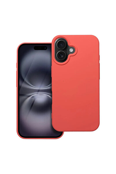 Optim Solution Husa Protectie Soft-Touch Silicon Microfibra pentru Apple iPhone 16, Incarcare Wireless, Peach