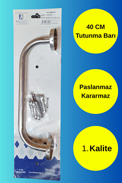 HAFSER 40 Cm Tutunma Barı Tutamak Wc Banyo Duş Klozet Küvet Yanı Kullanım Için .