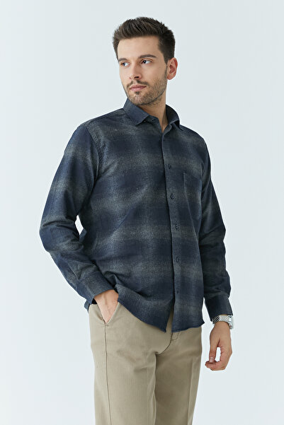 ModaPlaza Men's Classic Melange Shirt 6221