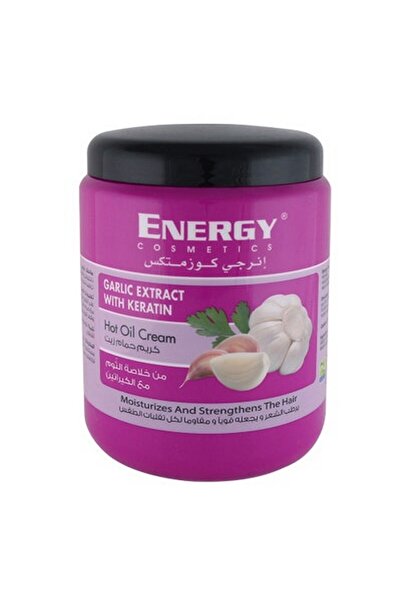 Energy Cosmetics كريم زيت الكيراتين الساخن بخلاصة الثوم | 1000 مل