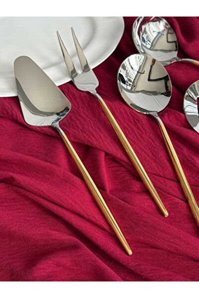 ROSSEV Almeria 24K Gold Plated 5 Piece Serving Spoon Set