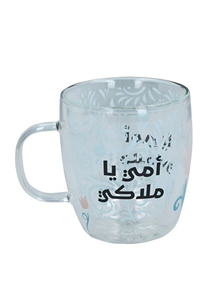 Bien Servi Stylish Double Walled Mom Mug with Steady Base Clear and Black 330ml