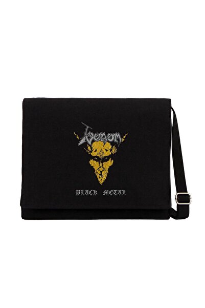 CrowsGate Venom Black Metal Crna Platna Poštarska torba