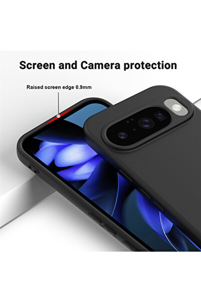 Optim Solution Λεία προστατευτική θήκη σιλικόνης από μικροΐνες για το Google Pixel 10, μαύρη