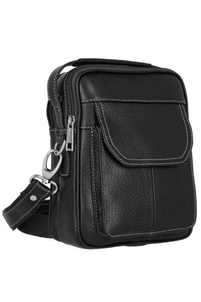 Magazinul de genti Borseta de barbati din piele naturala, model 065, Negru mat