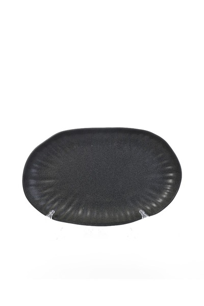bello black porcelain plate