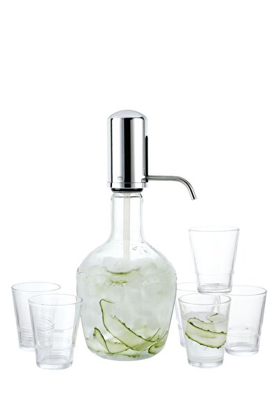 Bien Servi Easy-to-clean 7-piece glass dispenser set with a durable and stylish design from