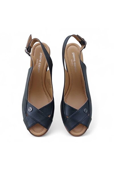 Pierre Cardin Black Women's Leather Sandals Pc-54597