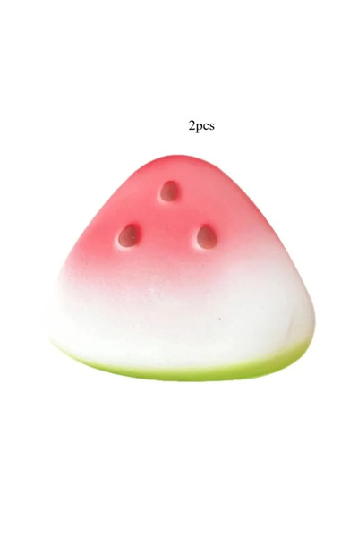 Choice قطعتان من لعبة تخفيف الضغط على شكل بطيخة ناعمة مضادة للتوتر، مع جلد ثلجي ناعم، وارتداد بطيء لتخفيف الضغط