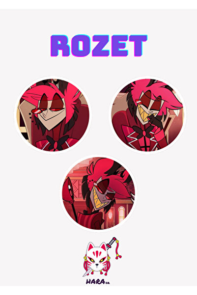 Hara Company Hazbin Hotel Animesi Alastor the Radio Demon Anime Rozet Seti 3’lü