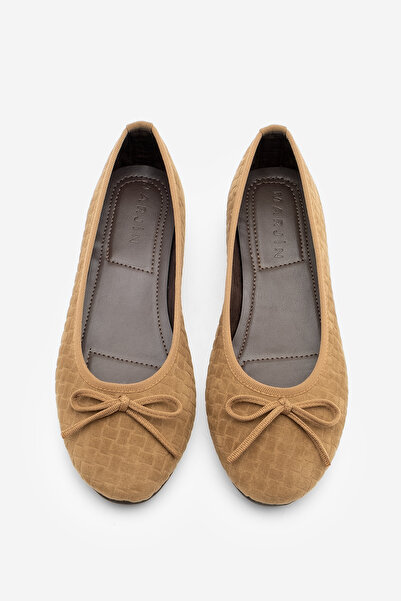 Marjin Kadın Fiyonk Detaylı Günlük Babet Monit Taba Süet