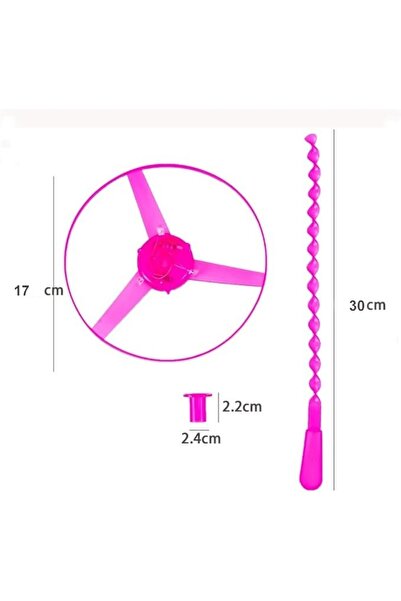 dalip Flying Disc Toy for Kids, Manual Plastic Thrower with Lights, Pink