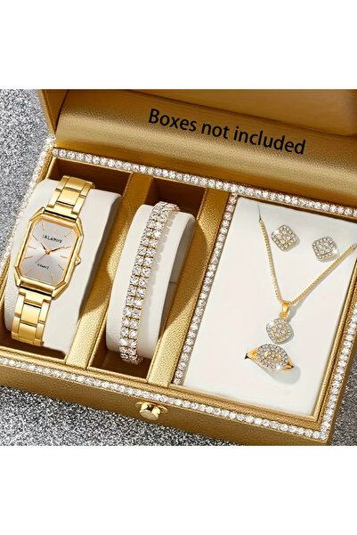 SOWOO WATCH 6 Parça Set, Kuvars Saati, Zarif Alaşım Kadran ve Hassas Eller, B...