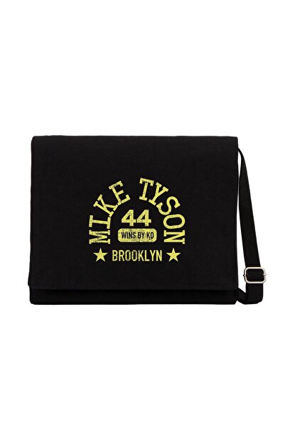 CrowsGate Geantă de pânză neagră Mike Tyson 44 Wins By Knockout