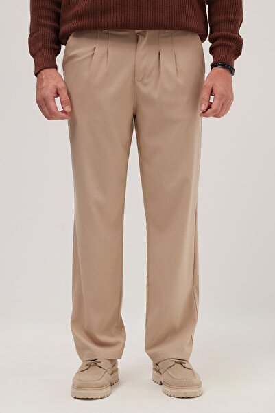 Tudors Erkek Regular Fit Klasik Kesim Normal Bel Geniş Paça Taş Pantolon